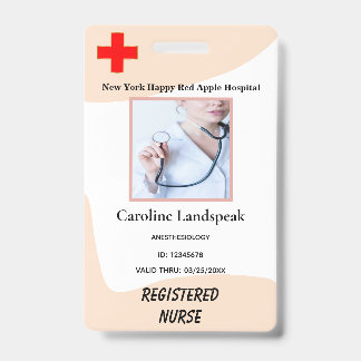 Veiled Rose Employee Photo Logo for Hospital Nurse Badge
