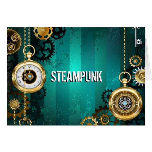 Veille bijoux Steampunk sur un Arrière - plan vert (Devant horizontal)