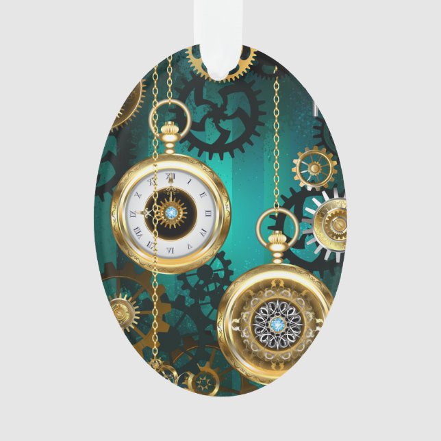 Veille bijoux Steampunk sur un Arrière - plan vert (devant)