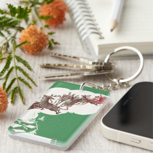 Veille de Noël vintage, Père Noël rétro en traînea