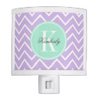 Chevron lilas avec le monogramme en bon état