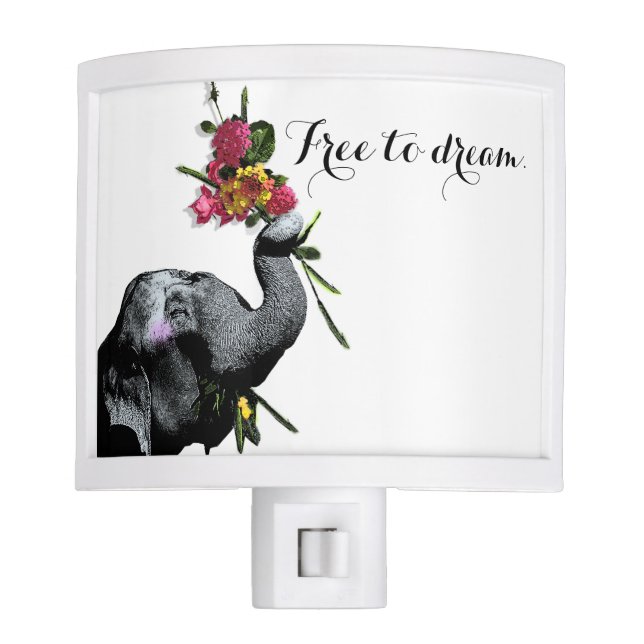 Veilleuse Éléphant joyeux - vivez pour le jour ! (Devant)