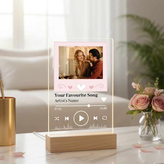 Veilleuse LED Romantique Code de Chanson Personnal (Personalized Song Code Romantic LED Night Light Acrylic Sign)