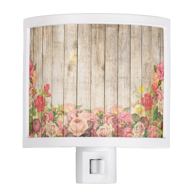 Veilleuse Vintage Russe Romantique Rose Bois (Devant)