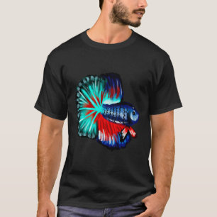 Veiltail Betta Fish Clipart Watercolor Corals Sket T-Shirt