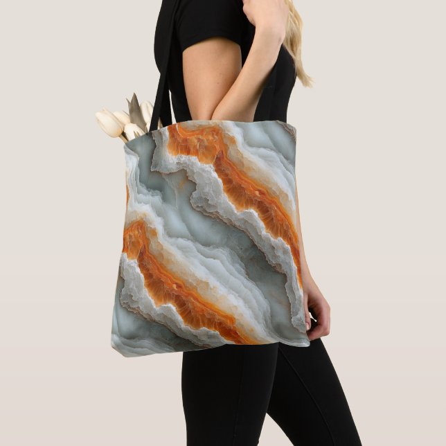 Veined Quartz Rock Pattern Tote Bag (Close Up)