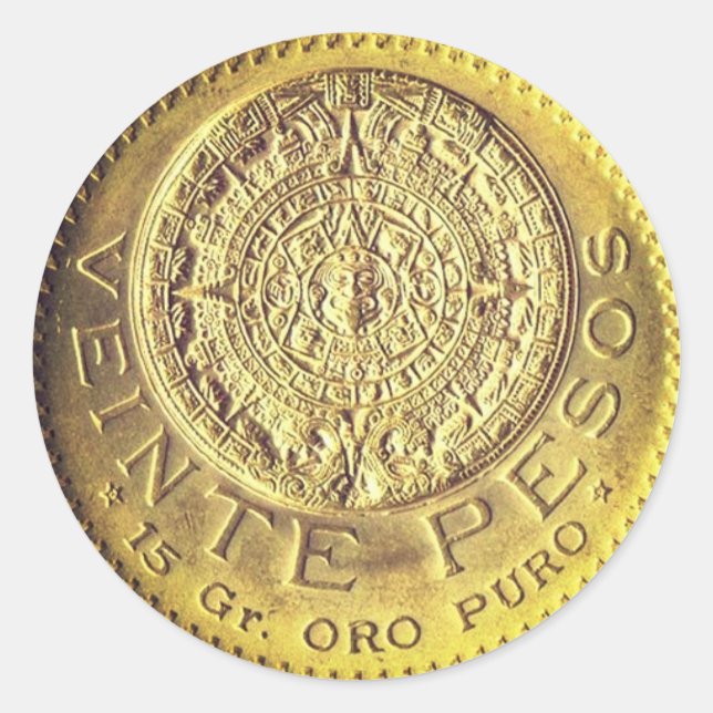 Veinte pesos Mexicanos de oro puro sticker (Front)