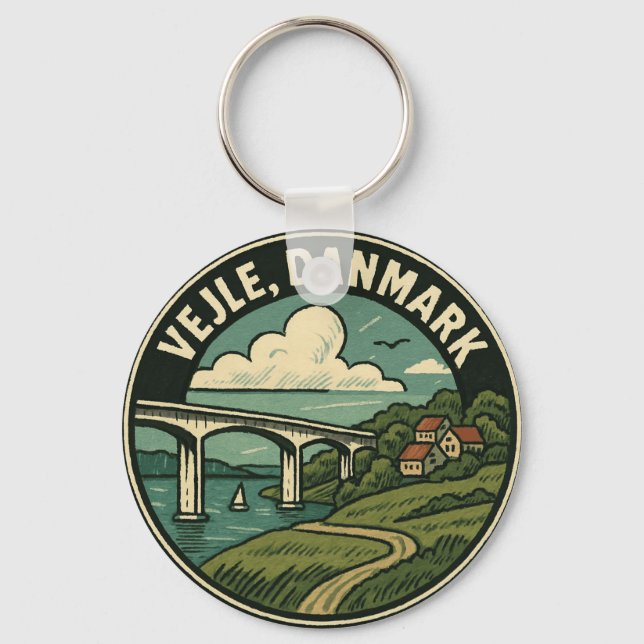 Vejle Denmark Bridge Keychain (Front)