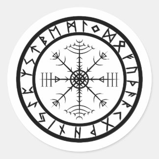 Veldismagn - Rune Circle Classic Round Sticker