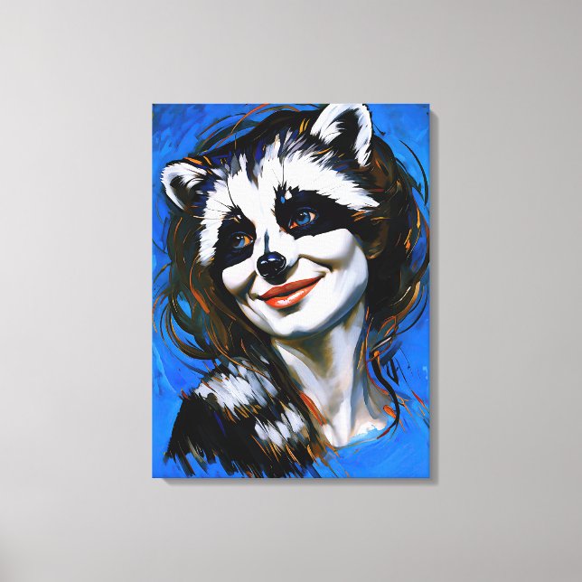 “Velka Teyani”  Whispering Raccoon Trickster  Canvas Print (Front)