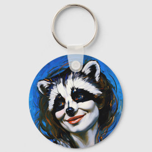 “Velka Teyani”  Whispering Raccoon Trickster  Keychain