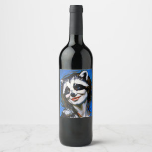 “Velka Teyani” Whispering Raccoon Trickster Wine Label