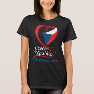 Velke Mezirici Czech Republic Heart Flag Coat Of A T-Shirt