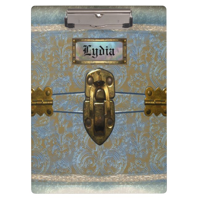 Velley Damask Beautiful Monogram Clipboard (Front)