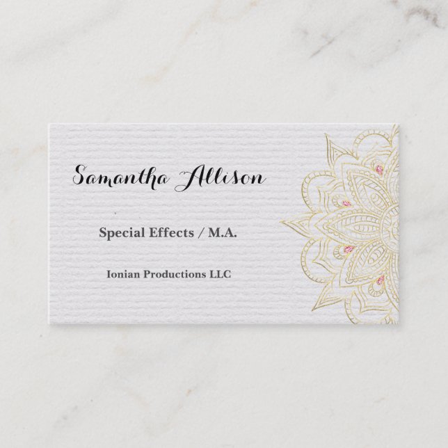 Vellum and Lace Elegant Business Card (Front)
