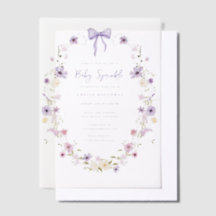 Vellum Baby Sprinking Fleur sauvage Invitation Ove