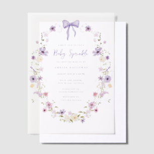 Vellum Baby Sprinking Fleur sauvage Invitation Ove