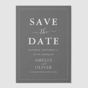 Vellum Black Minimalist Wedding Save The Date Card Invitations