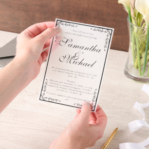 Vellum Classic Church Wedding Invitations