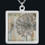 Vellum Floral I Silver Plated Necklace<br><div class="desc">Floral</div>