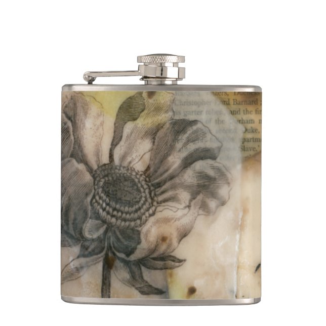 Vellum Floral II Hip Flask (Front)