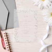 Vellum Leaf Sage Green Elegant Monogram Wedding
