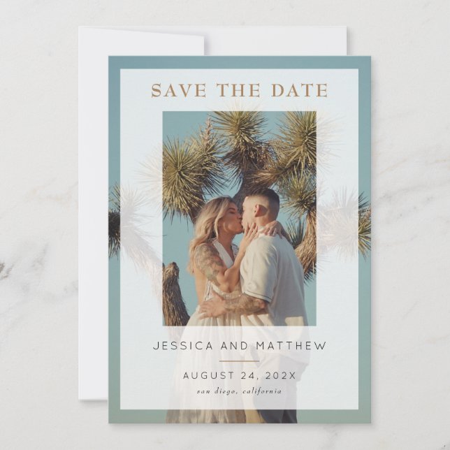 Vellum Overlay Full Photo Save the Date (Front)