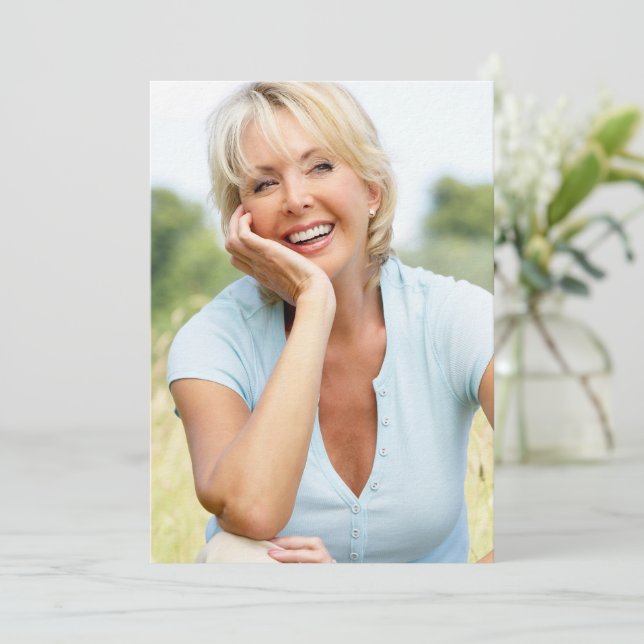 Vellum photo program birthday background card (Standing Front)