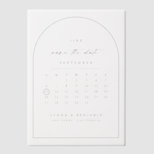 Vellum Save The Date Calendar Arch Photo Overlay Invitations