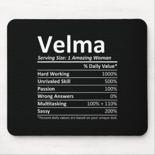 Velma Nutrition Personalized Name Funny Christmas Mouse Pad