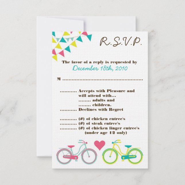Vélo 3,5x5 R.S.V.P. pour amateurs de cartes (Devant)