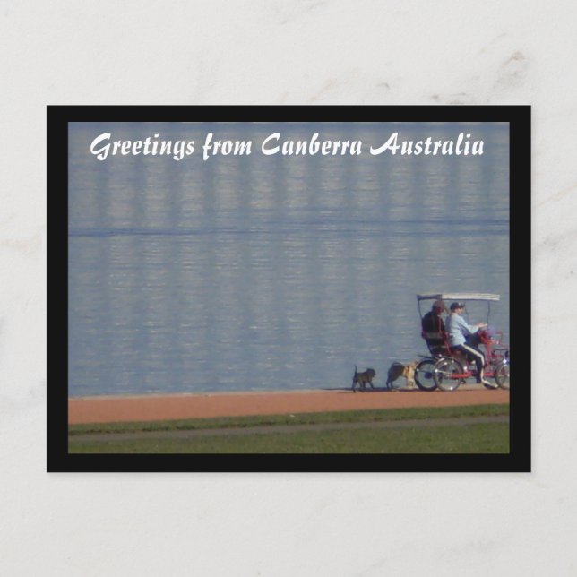 vélo au bord du lac carte postale (Devant)