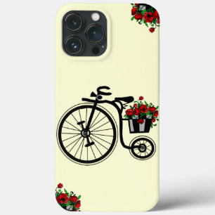 Vélo avec Fleurs coque iphone - Choisir la couleur