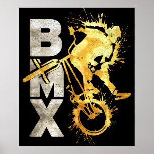 Vélo Bmx Classique Bmx Silver Gold Poster Imprim