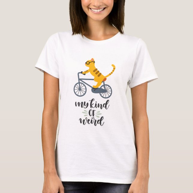 Vélo équitation Chat Mon genre de t-shirt bizarre (Devant)