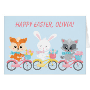 Vélo Fox, Bunny et Raccoon enfants Pâques