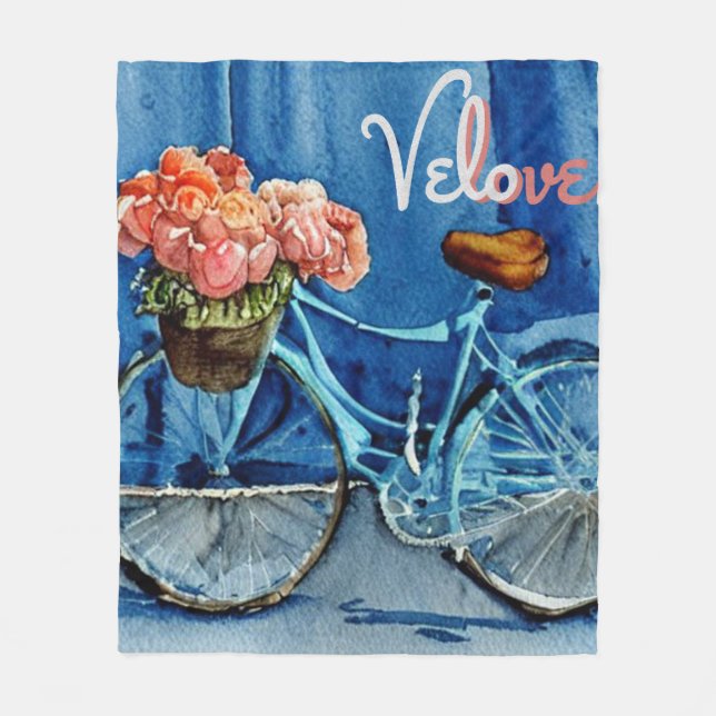 Velo Love Cycling Fleece Blanket (Front)