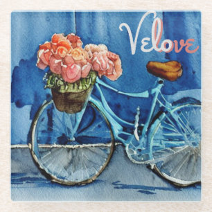 Velo Love Cycling Glass Coaster