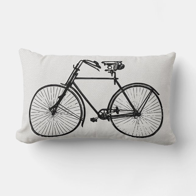vélo noir blanc oreiller (Recto)
