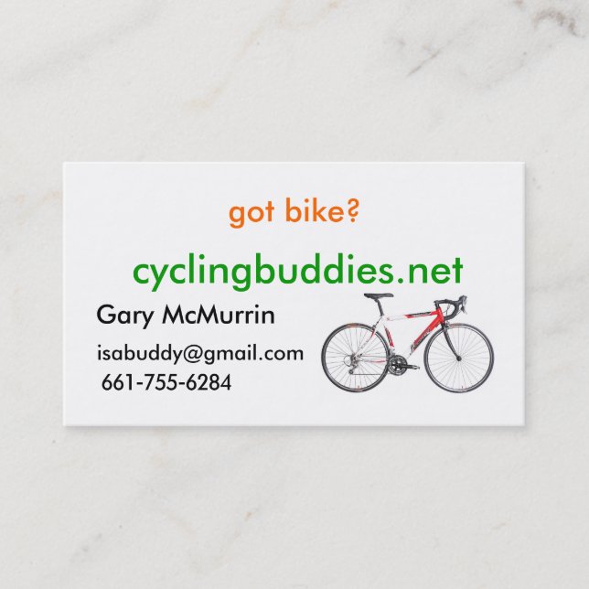 vélo obtenu ? cartes de visite (Devant)