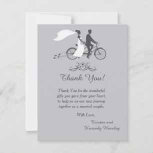 Vélo Pour Deux Mariage 4x5 Carte de remerciements 