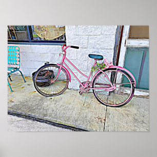Vélo rose — affiche murale