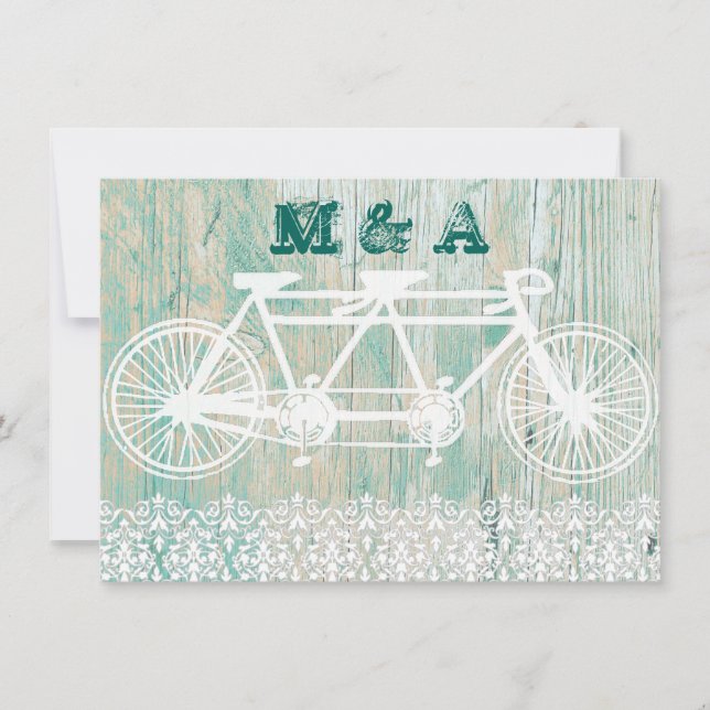 Vélo tandem, Faire-part de mariage (Devant)
