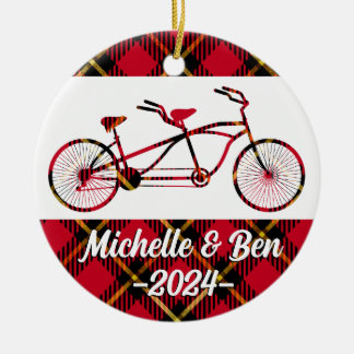 Vélo Tandem Plaid - Ornement Vélo Couples