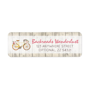 Vélo Vintage Shabby Chic Adresse de Retour Rustiqu