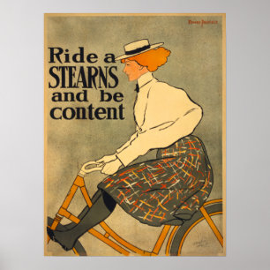 Vélo vintage Stearns Ad Art Poster Femme