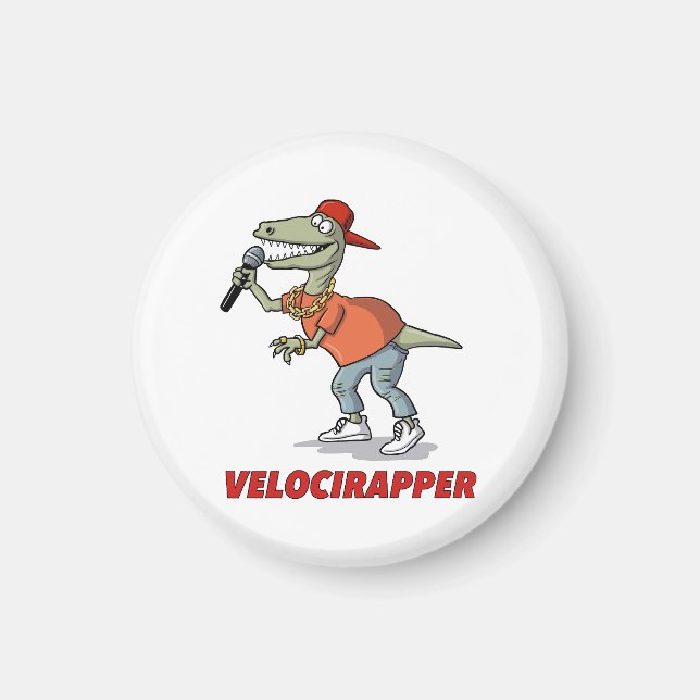 'Velocirapper' Tee Shirt. Magnet (Front)