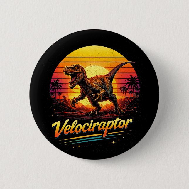 Velociraptor 2 Inch Round Button (Front)