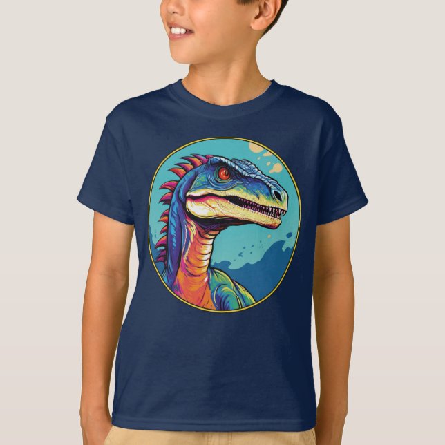 Velociraptor - Classic Dinosaur Tee T-Shirt (Front)