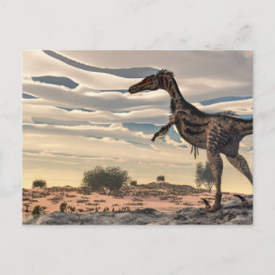 Velociraptor dinosaur - 3D render Postcard